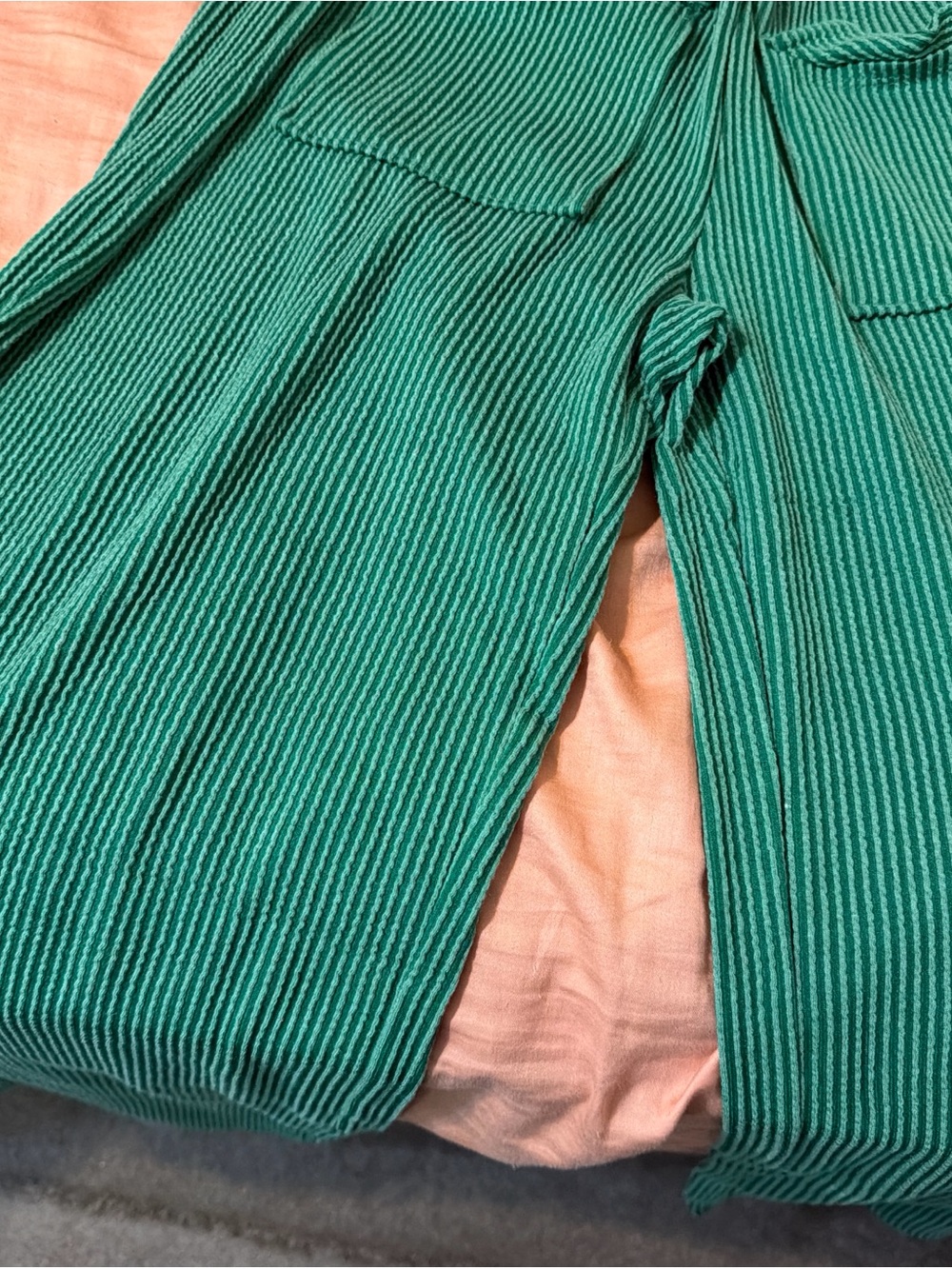 MINA MONROE Green Ribbed Button Pants Set - Picture 5 of 6